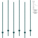 6 Feet Fence Post 6 Pack T-Post Heavy Duty Metal Fence Posts Green