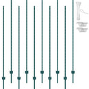 7 Feet Fence Post 10 Pack T-Post Heavy Duty Metal Fence Posts Green