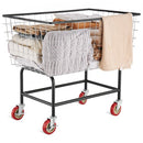 Wire Laundry Cart, 4.5 Bushel Wire Laundry Basket with Wheels, 670x400x260 mm Commercial Wire Laundry Basket Cart, Steel Frame with Chrome Finish, 5in Casters, Wire Basket Cart for Laundry