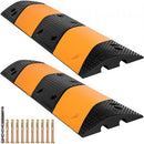 Rubber Speed Bump, 2 Pack 2 Channel Speed Bump Hump, 42\" Long Modular Speed Bump Rated 22000 LBS Load Capacity, 40.2 x 11.8 x 2.4 inch Garage Speed Bump for Asphalt Concrete Gravel Driveway