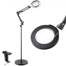 Magnifying Floor Lamp, 5X Standing Magnifying Glass with Light, Height Adjustable Floor Magnifier with Light, Flexible Arm, 3-in-1 LED 5 Color Modes Stepless Dimmable, for Reading Craft