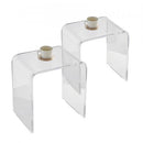 Acrylic End Table, 2 pcs C-Shaped Lucite Side Tables, Clear Acrylic Side Table for Drink, Food, Snack used in Living Room, Bedroom, and Study