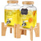 Drink Dispenser 1 Gal Beverage Dispenser for Parties Glass with Stand