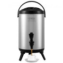 Stainless Steel Insulated Beverage Dispenser, 7.6 Liter, Thermal Hot and Cold Drink Server Dispenser with Spigot Handle, Food-grade for Hot Tea Coffee Water Restaurant Drink Shop