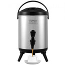 Stainless Steel Insulated Beverage Dispenser, 6 Liter, Thermal Hot and Cold Drink Server Dispenser with Spigot Handle, Food-grade for Hot Tea Coffee Water Restaurant Drink Shop