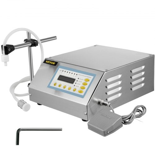 Automatic Liquid Filling Machine 5 to 3500ml Digital Liquid Filler Machine with One Nozzle, Digital Control Liquid Filler for Low-vicious Liquid, Water Beverage Vinegar Oil Cosmetic, GFK160