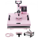 Heat Press Machine 15x15 in 5 in 1 with 30oz Tumbler Press T-Shirts Pink