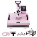 Heat Press Machine 15x15 in 8 in 1 with 30oz Tumbler Press T-Shirts Pink
