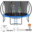 3.66m Trampoline, 181 kg Trampoline with Enclosure Net, Ladder, and Curved Pole, Heavy Duty Trampoline with Jumping Mat and Spring Cover Padding, Outdoor Recreational Trampolines for Kids Adults