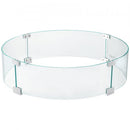 Fire Pit Wind Guard, Glass Flame Guard, Round Glass Shield, 1/4-Inch Thick Fire Table, Clear Tempered Glass Flame Guard, Aluminum Alloy Feet for Propane, Gas, Outdoor (23 x 23 x 6 Inch)