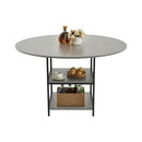 47 in Round Dining Table Wood Kitchen Table for 4-6 Person (Only Table)