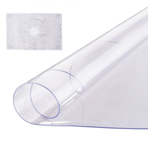 Plastic Table Cover, 48 x 48 Inch 2.0 mm Thick Clear Table Protector ...