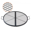 X-Marks Fire Pit Grill Grate, Foldable Round Cooking Grate, Heavy Duty Steel Campfire BBQ Grill Grid with Handle and Support X Wire, Portable Camping Cookware for Outside Party, 91 cm Black