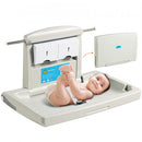 Wall-Mounted Baby Changing Station, Horizontal Foldable Diaper Change Table with Safety Straps and Hanging Rods, Use in Commercial Bathrooms,  Daycare Centers for Newborns & Infant
