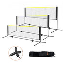 Badminton Net, Height Adjustable Volleyball Net, 10ft Wide Foldable Pickleball Net, Portable Easy Setup Tennis Net Set with Poles, Stand and Carry Bag, for Kids Backyard Game Indoor Outdoor Use