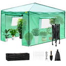 Walk-in Greenhouse Portable Pop-up Garden 12x8ft w/Roll-up Doors & Windows