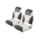 Boat Seat High Backrest Flip Up Boat Seat Sponge Cushion Black & Grey