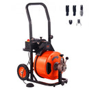 Drain Cleaner Machine Electric Drain Auger 100 FT x 1/2 In Auto Feed