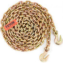 Transport Binder Chain, 220 kg Working Load Limit, 3/8'' x 20' G80 Tow Chain Tie Down with Grab Hooks, DOT Certified, Galvanized Coating Manganese Steel for Dock Factory Construction Site