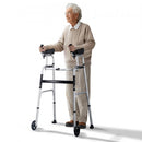 2 in 1 Folding Walker & Removable Armrests, Height Adjustable Foldable Walker with 5" Solid Wheels, Lightweight Aluminum | Front Wheeled Mobility Aid for Elderly Handicapped Disabled, 450 Pounds