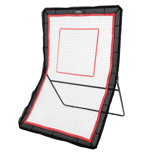 Lacrosse Rebounder for Backyard, 5x7 Ft Volleyball Bounce Back Net, Pitchback Throwback Baseball Softball Return Training Screen, Adjustable Angle Shooting Practice Training Wall with Target