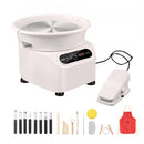 Pottery Wheel, 11 inch Pottery Forming Machine, 350W Electric Wheel for Pottery with Foot Pedal and LCD Touch Screen, Direct Drive Ceramic Wheel with Shaping Tools for DIY Art Craft, White