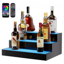LED Lighted Liquor Bottle Display Bar Shelf RF & App Control 406mm 3-Step