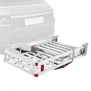 Hitch Mount Wheelchair Carrier 47.2" x 27.6", 500LBS Mobility Scooter Carrier with Folding Ramp, Aluminum Trailer Hitch Rack Basket with Stabilizer, Straps, Fit 2" Hitch Receiver for SUV Van Car