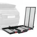 Hitch Mount Wheelchair Carrier 45.3" x 25.6", 500LBS Mobility Scooter Carrier with Folding Ramp, Iron Trailer Hitch Rack Basket with Stabilizer, Straps, Fit 2" Hitch Receiver for SUV Van Car