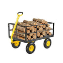 Steel Garden Cart 1400lb Capacity Heavy Duty Yard Wagon Cart 13in Tires