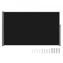 Retractable Side Awning, 160X300cm Aluminum Outdoor Privacy Screen, 280g Polyester Water-proof Retractable Patio Screen, UV 30+ Room Divider Wind Screen for Patio, Backyard, Balcony, Black
