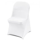 Stretch Spandex Folding Chair Covers, Universal Fitted Chair Cover, Removable Washable Protective Slipcovers, for Wedding, Holiday, Banquet, Party, Celebration, Dining (12PCS White)
