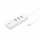 Type-C USB 3.1 3-Port Hub with switch + Card Reader Combo White