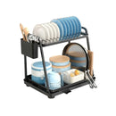 2 Tier Dish Drying Rack For Kitchen Countertop With Drainage Tray