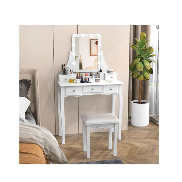 Vanity Desk With Lighted Mirror Makeup Table With Lights