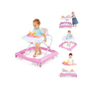 Baby Walker With Adjustable Heights Padded Seat Lights And Music Tray