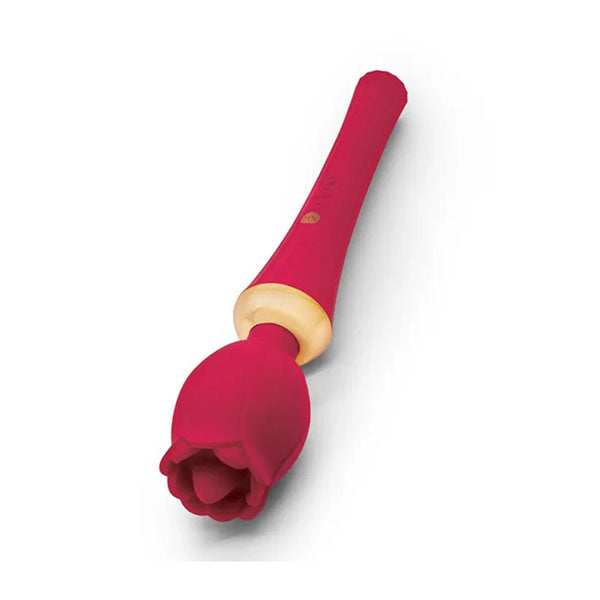 Secret Kisses Rosegasm Rose Wand Red Usb Rechargeable Massager Wand