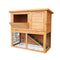 2 Storey Wooden Chicken Coop and Rabbit Hutch With Trough