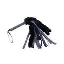 Sex And Mischief Cougar Faux Fur Flogger Navy Blue Black Furry Whip