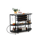 Wine Rack Table With Power Outlets For Kitchen Dining Room