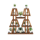 5 Tier 10 Potted Wood Plant Stand Flower Pot Holder For Plants