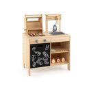 Wooden Barbecue Grill Kitchen Playset Pretend With Play Food