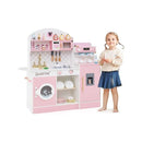 Wooden Kitchen Playset With Clock And Microwave