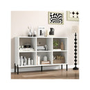 6 Cube Wooden Open Bookshelf With 5 Metal Legs