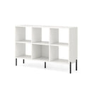 6 Cube Wooden Open Bookshelf With 5 Metal Legs