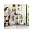 6 Cube Wooden Open Bookshelf With 5 Metal Legs