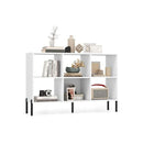 6 Cube Wooden Open Bookshelf With 5 Metal Legs