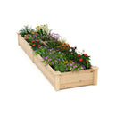 Wooden Raised Garden Bed With 2 Planter Boxes And Dividers