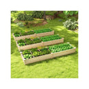 Wooden Raised Garden Bed With 2 Planter Boxes And Dividers