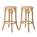 Kitchen Vintage Barstool Rattan Dining Chair Wood